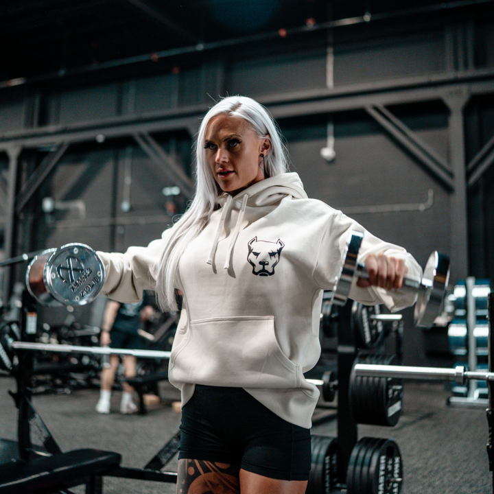 Dog Head Hoodie Cream