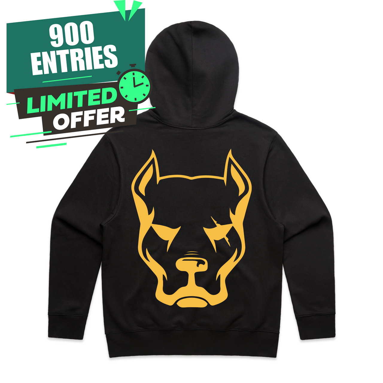 Dog Head Hoodie Gold Logo