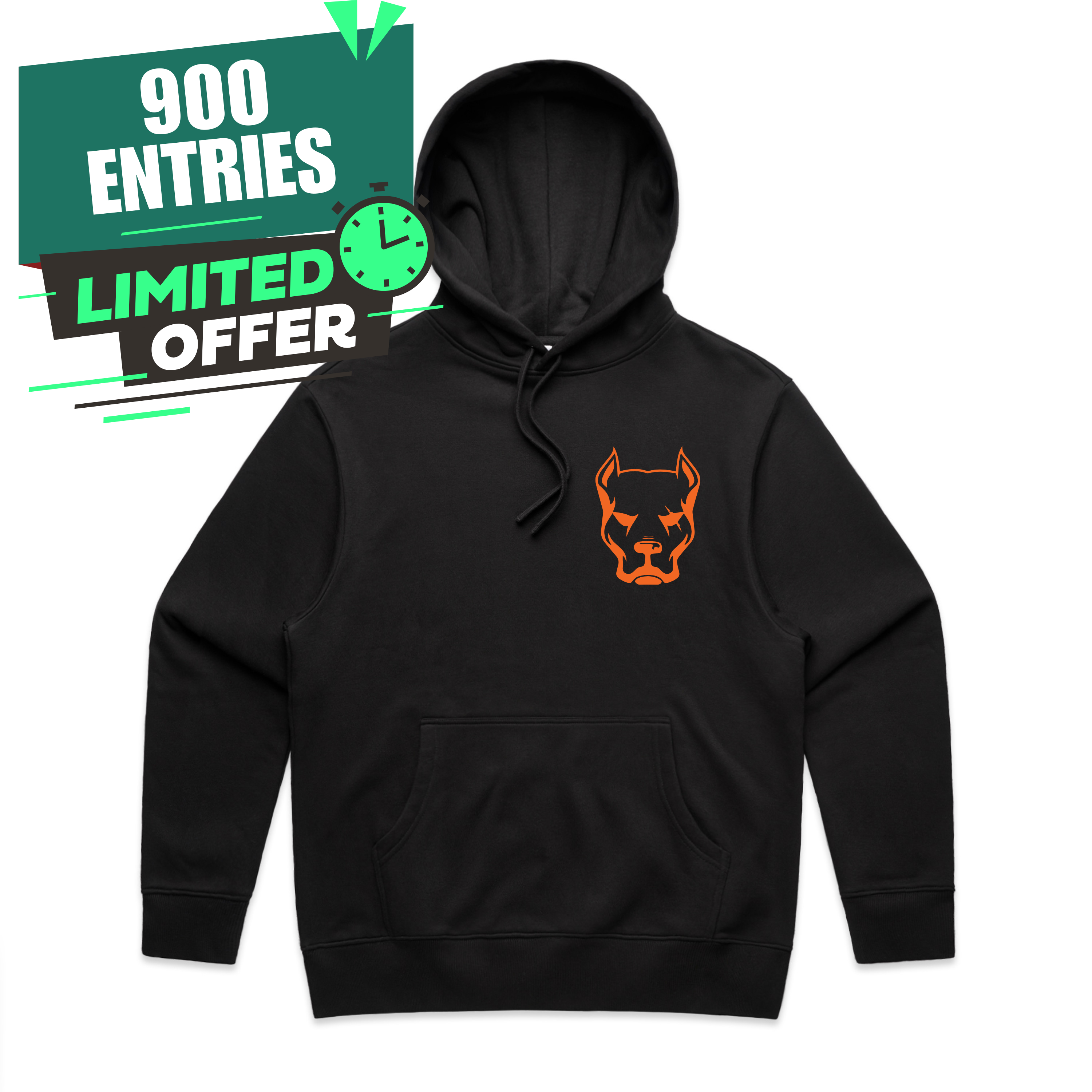 Dog Head Hoodie Orange Logo