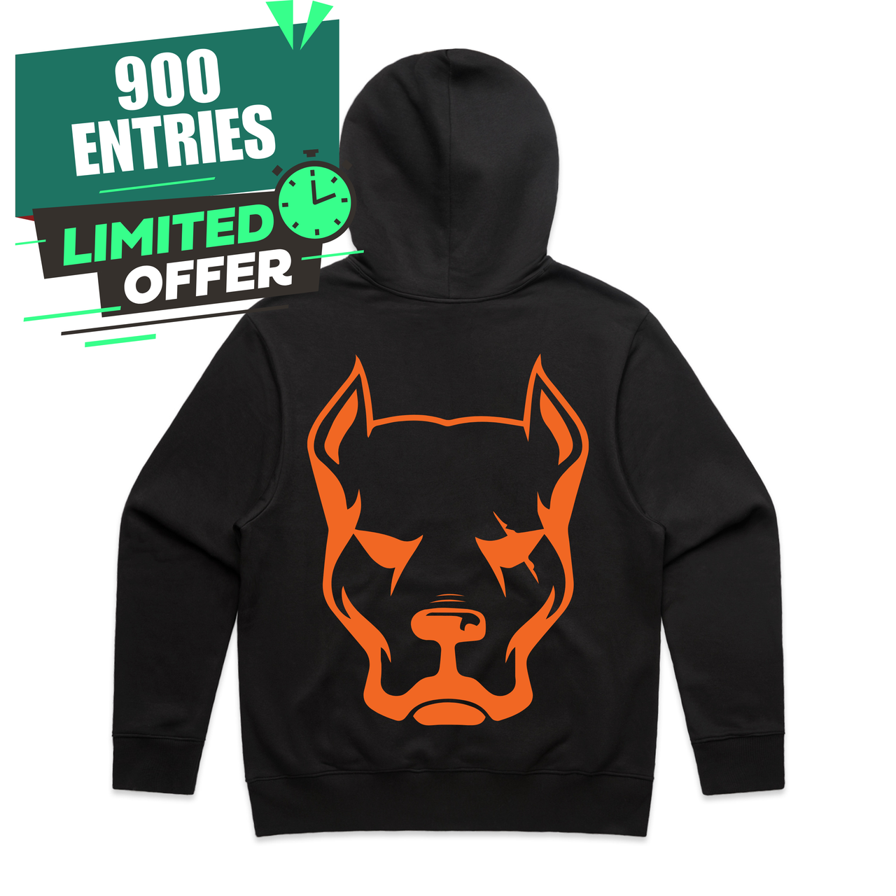 Dog Head Hoodie Orange Logo