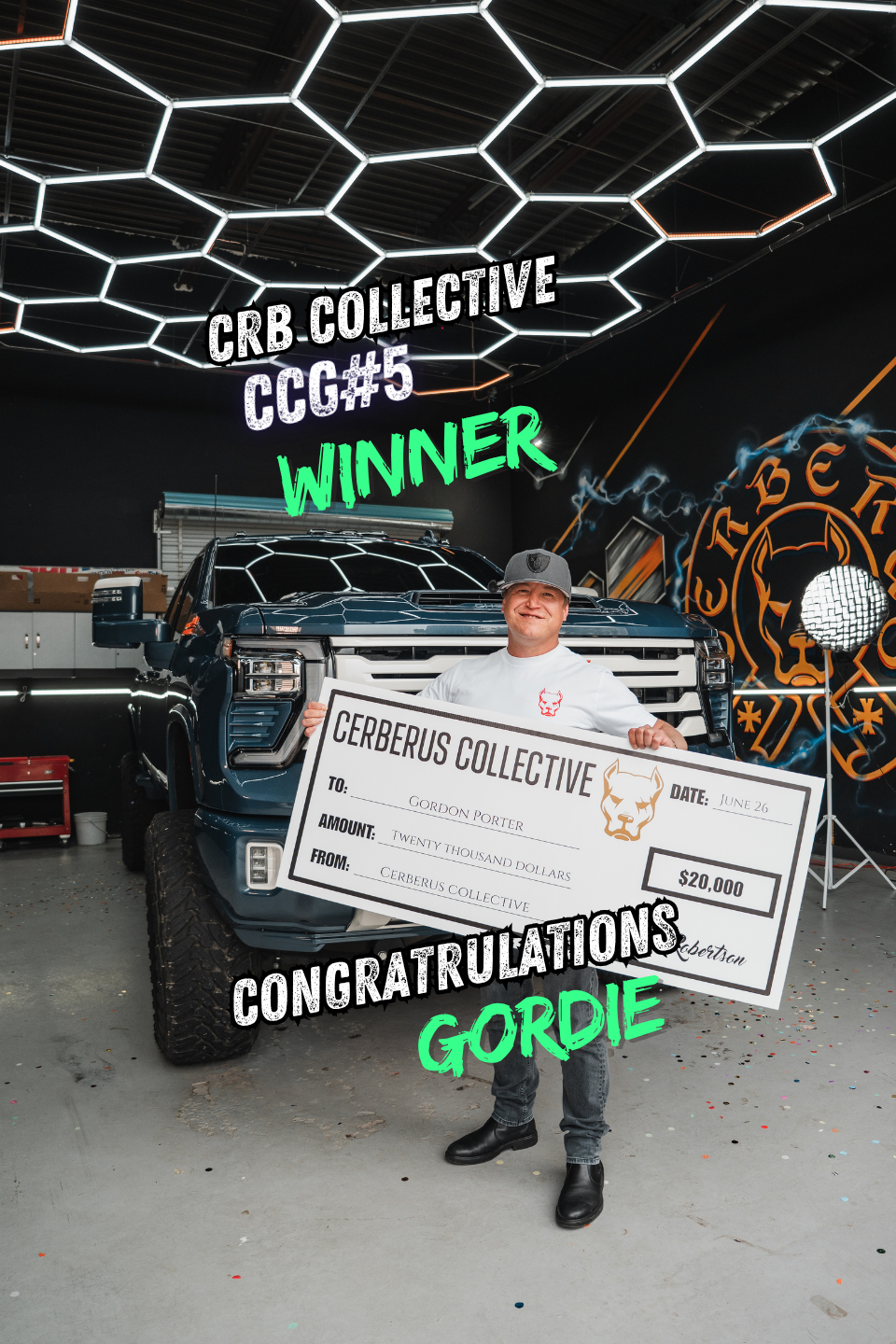 Gordie P. with his #CCG5 cheque