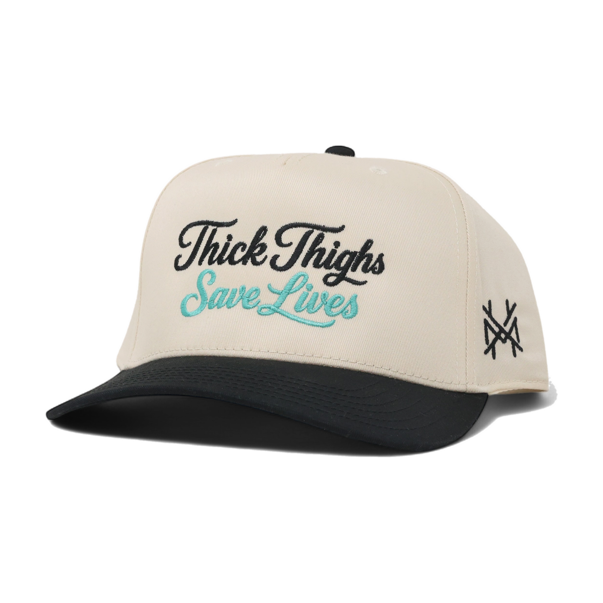 Thick Thighs Save Lives Snapback Hat - Retro Black/Natural
